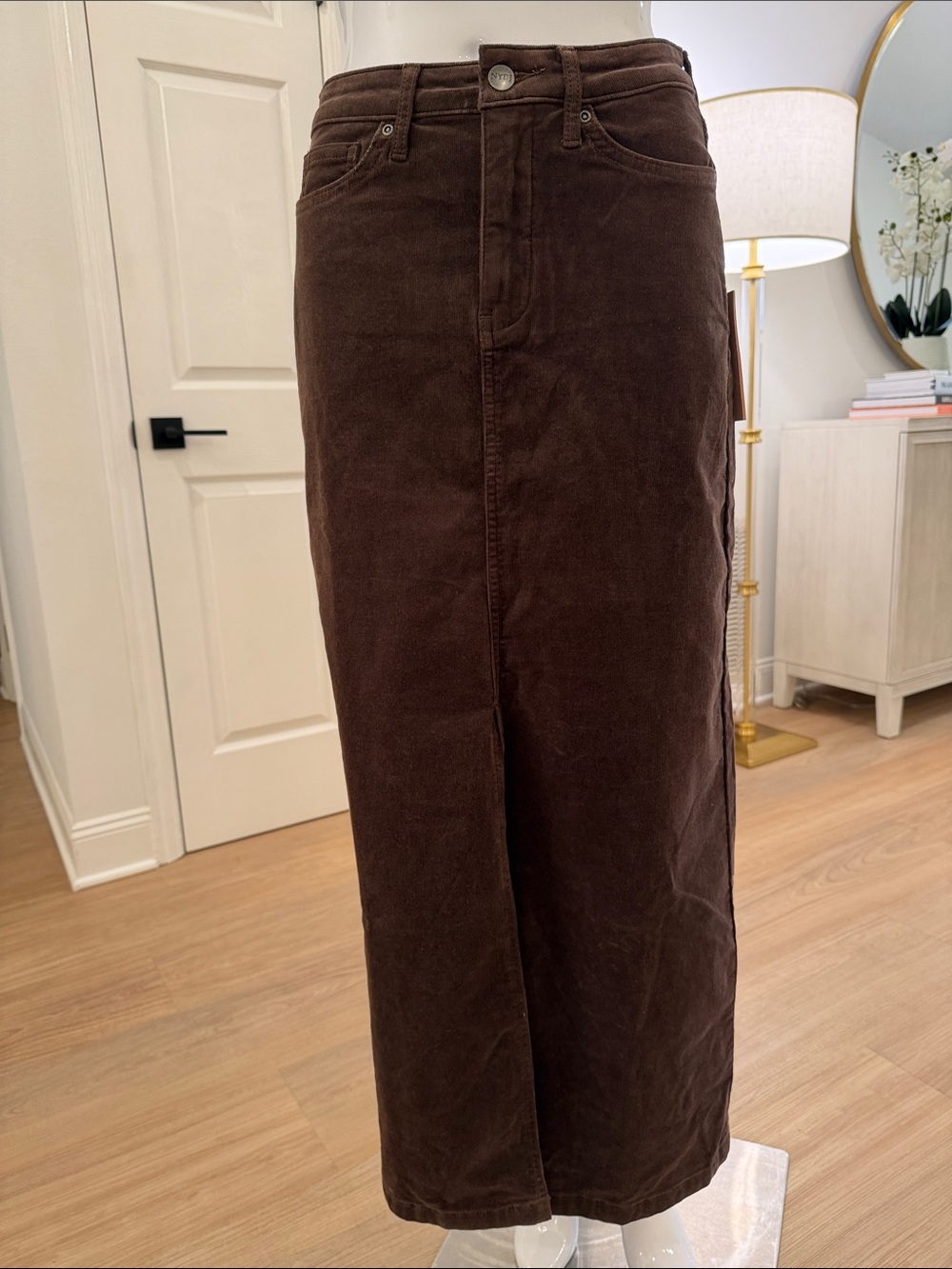 NYDJ Brown Corduroy Maxi Skirt